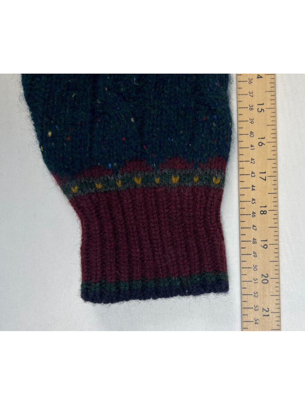 Vintage Cape Isle Knitters Men L Blue Pure Wool Cable Knit Crewneck Sweater - Picture 10 of 10